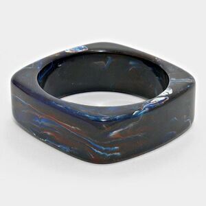 Blue Marble Acrylic Square Bangle Bracelet